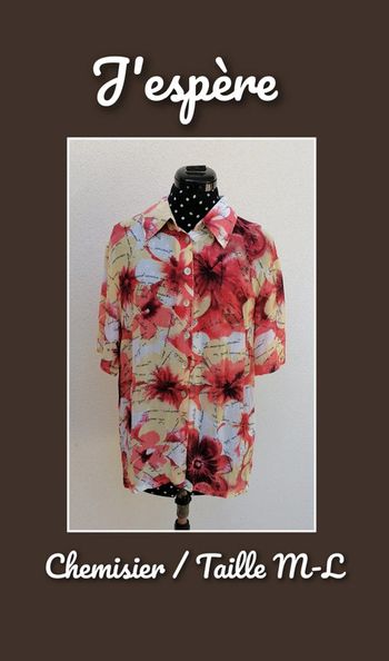 Chemisier fluide viscose jaune rouge orange Taille M / L J'espère