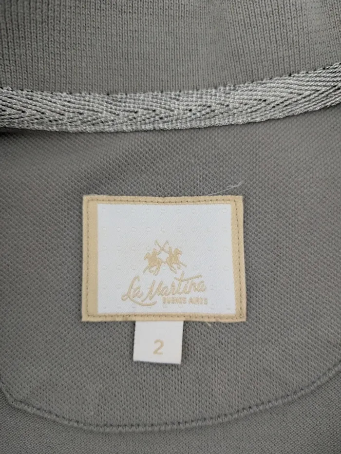 Polo gris et argenté - La Martina - taille 2 (38) - photo numéro 4