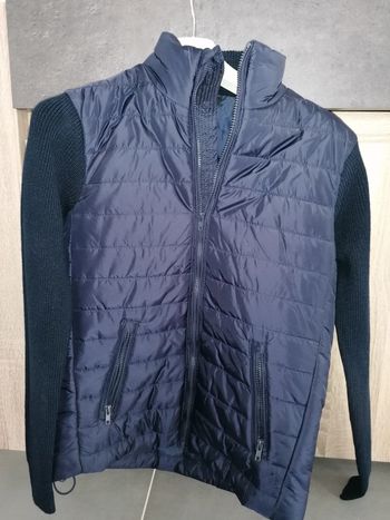Veste doudoune/pull bleue marine