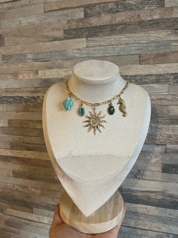 Collier charms, breloques, fait main, acier inoxydable, tendance