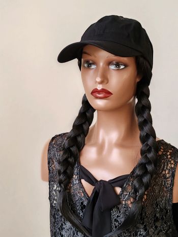 Perruque tresses casquette de Baseball
