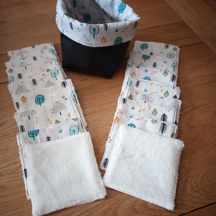 16 lingettes lavables plus sa paniere