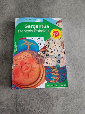 Livre scolaire "Gargantua" de François Rabelais - Edition BAC