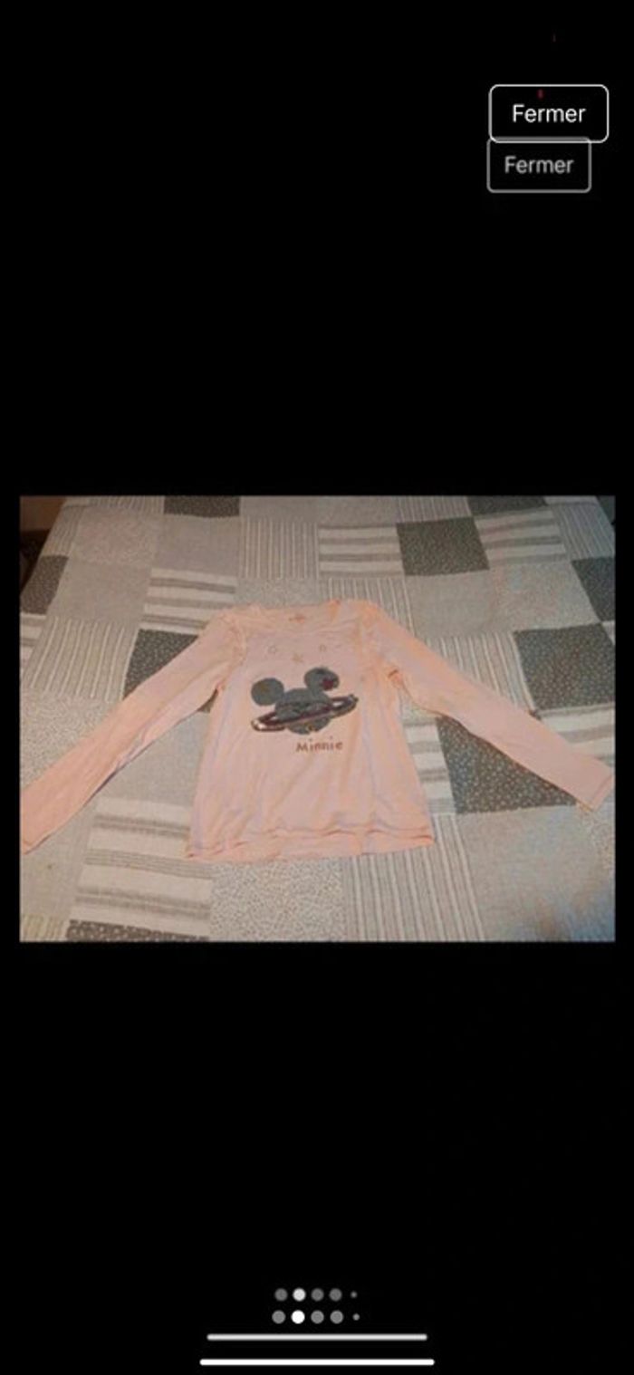 T-shirt manches longues rose clair fille orchestra - Disney taille 14 neuf sans étiquettes - photo numéro 2