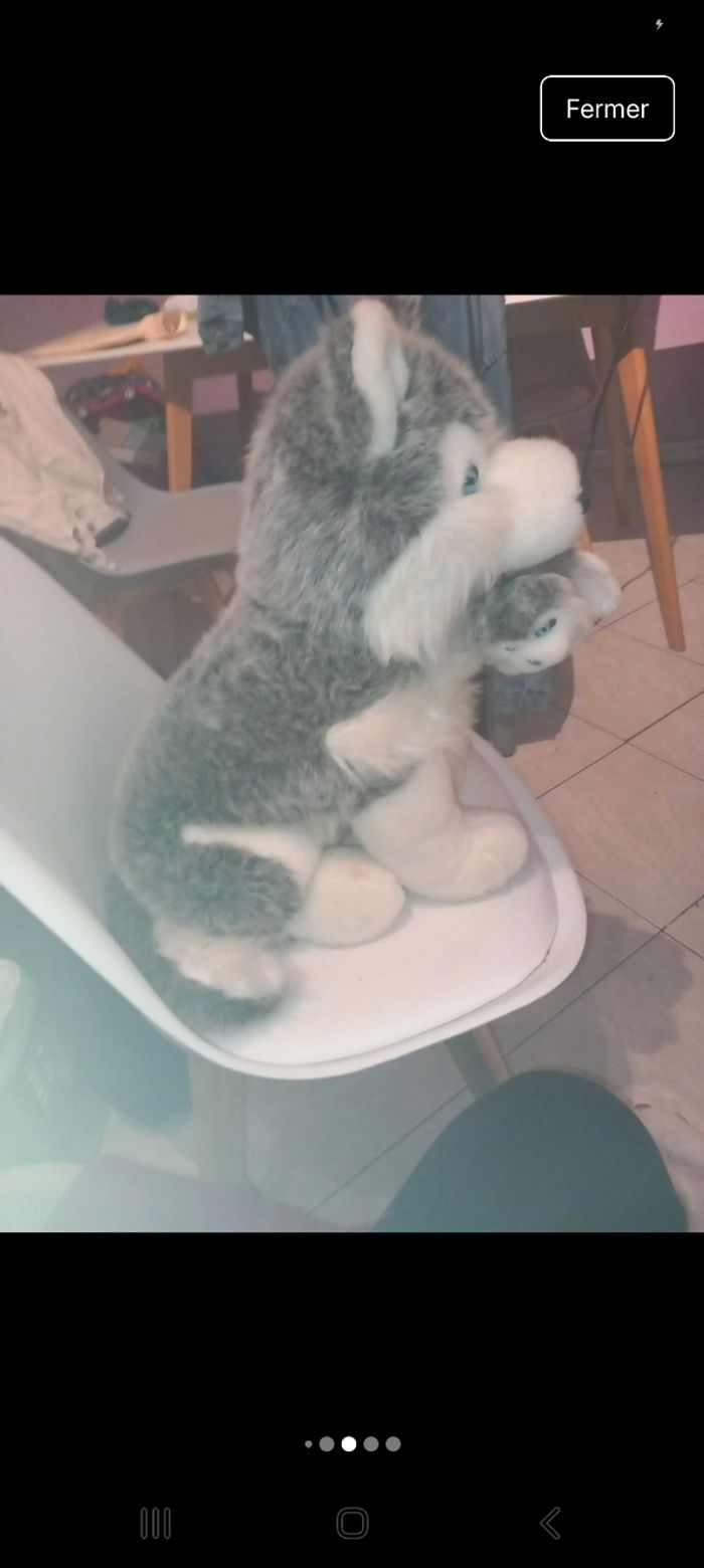 Peluche husky avec son bebe - photo numéro 3