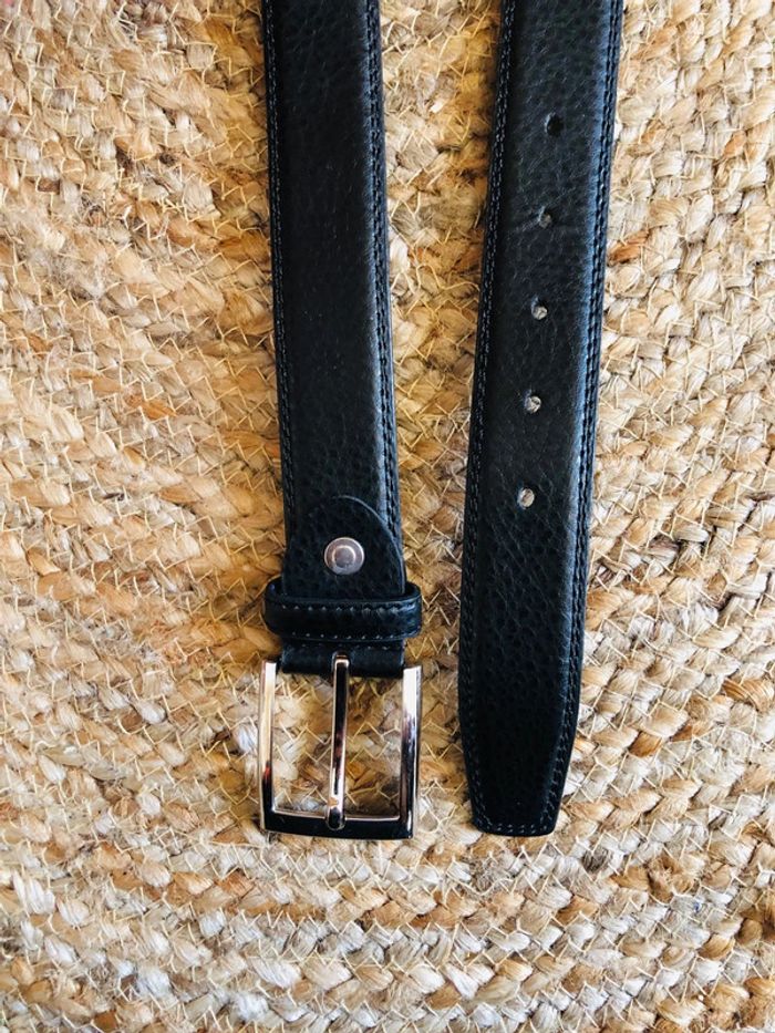 Ceinture homme cuir noir neuve black leather belt - photo numéro 7