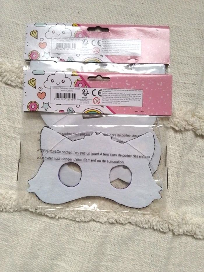 lot de 2 masques sequins pour enfant - neuf - photo numéro 5