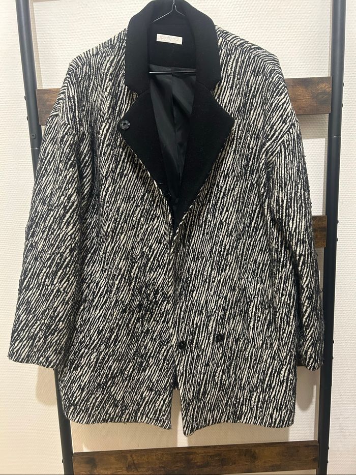 Manteau promod noir et blanc taille 40 - photo numéro 2