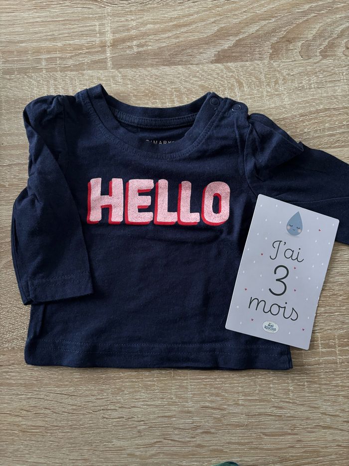 Tee shirt hello Primark t.3m