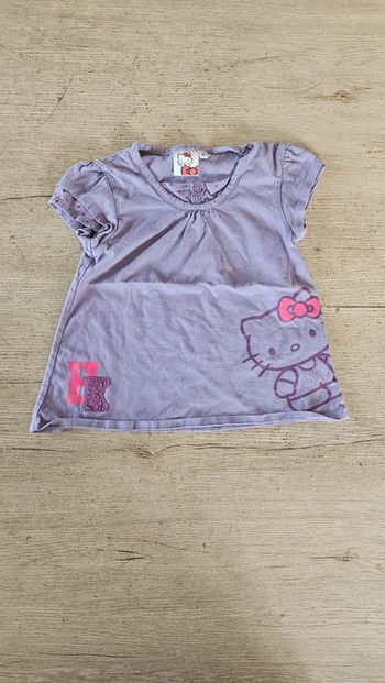 Blouse à manches courtes, mauve, Hello Kitty, 3/4 ans, peu mise