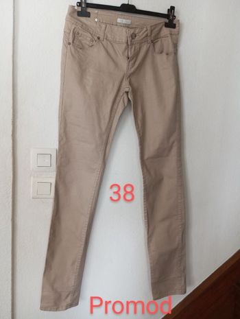 Jeans beige taille basse femme 38