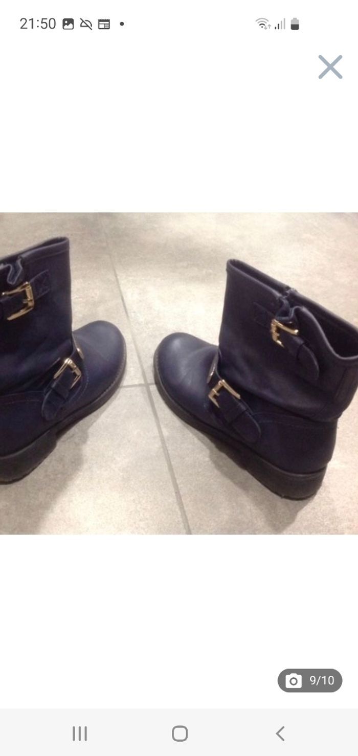 Bottines bleu marine talons plats T.37 - photo numéro 9