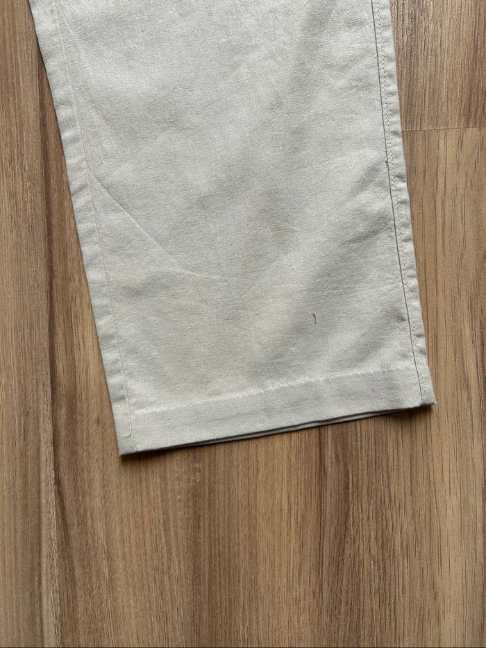 Pantalon/ Chinos beige uni Straight Fit en lin Homme Denim Co Taille M - photo numéro 2