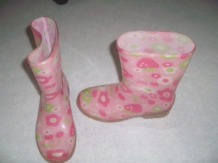 Bottes de pluies, rose à fleurs