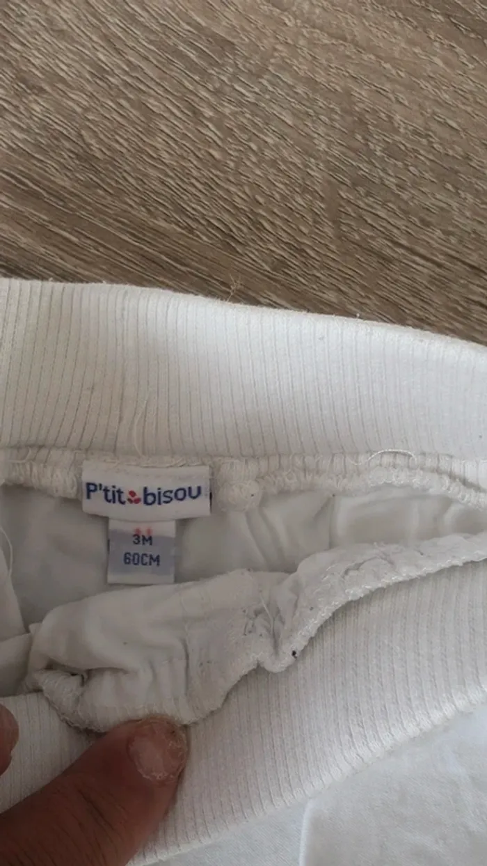 Pontalon blanc bébé mixte - photo numéro 2