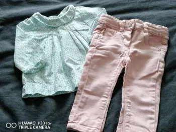 Ensemble Tape à l'œil – 3-6 mois – Rose/turquoise