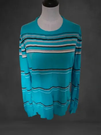Pull bleu à rayures homme
