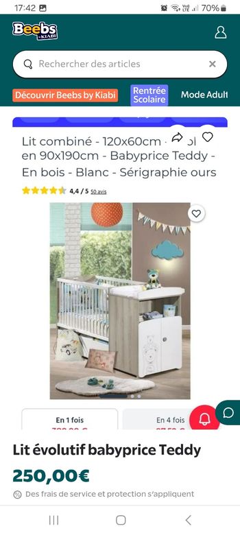 Lit evolutif teddy  babyprice