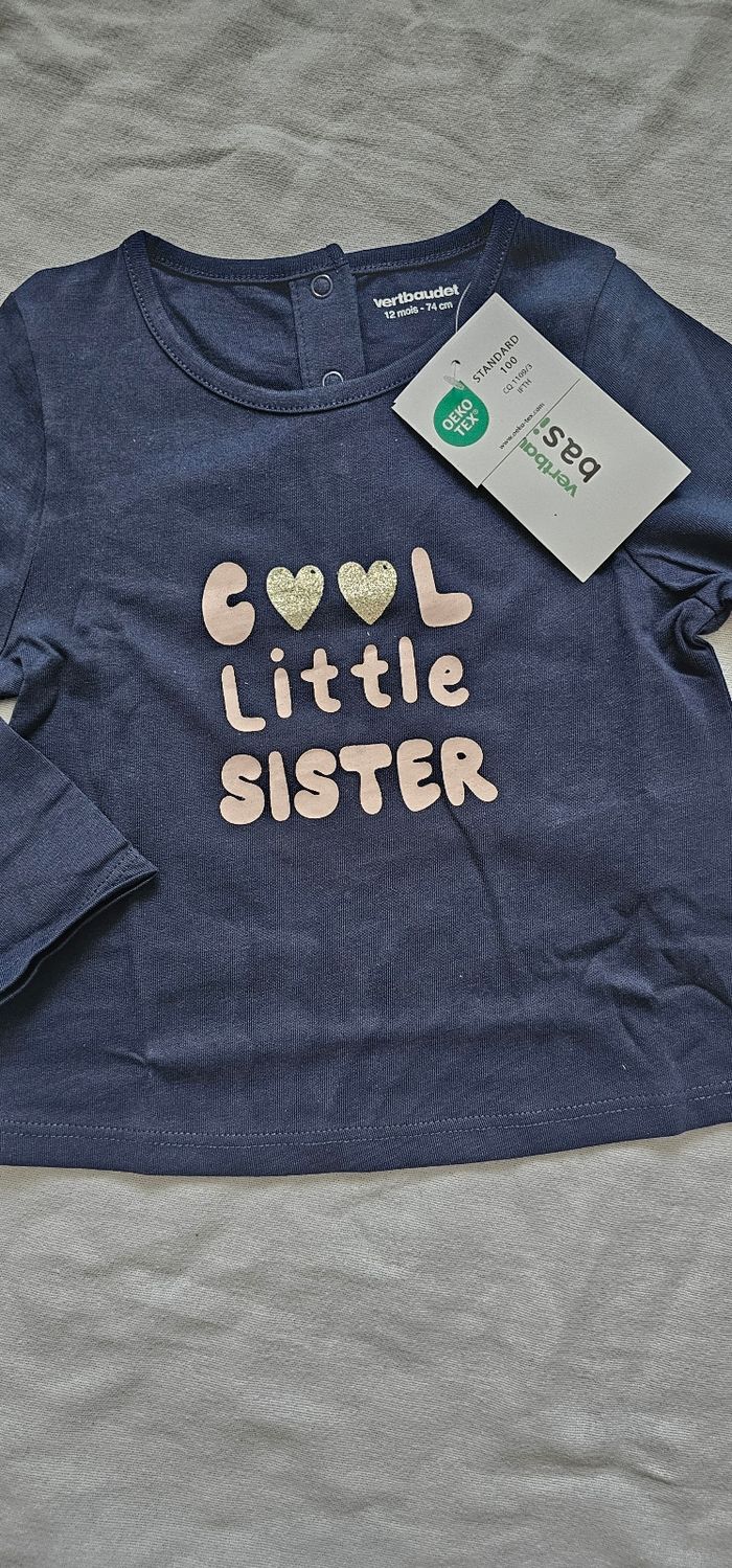 T-shirt manches longues fille de marque Vertbaude - photo numéro 4