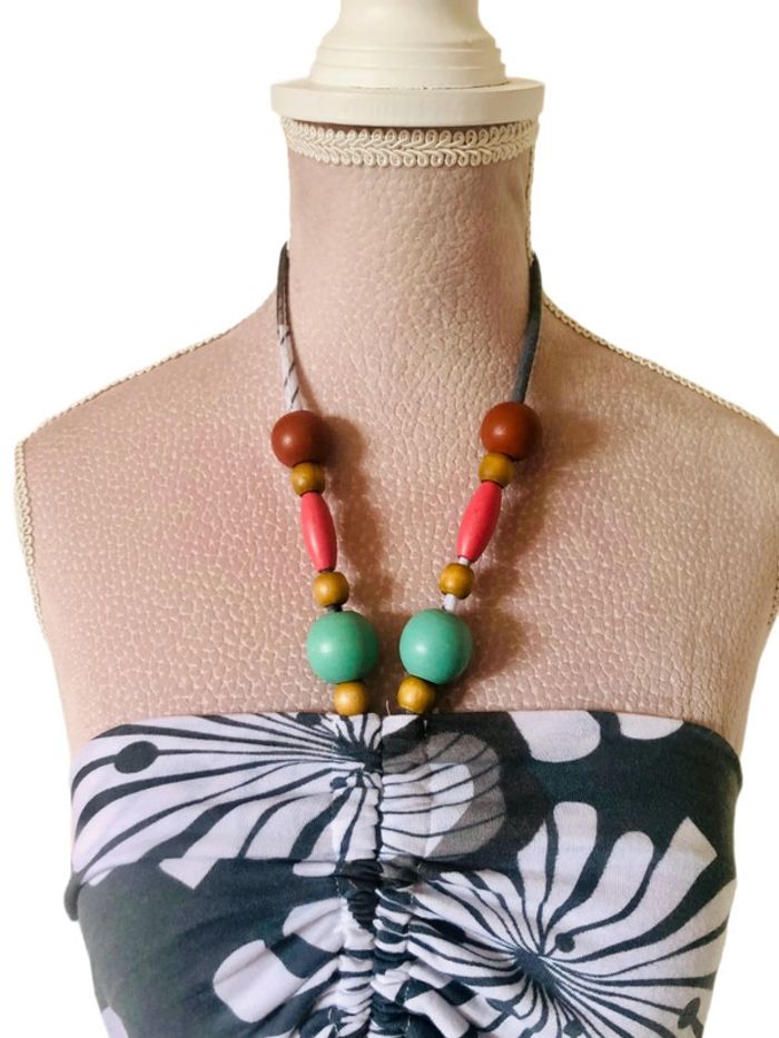 🌴Jolie petite robe de plage perles en bois Beach dress with wooden beads🌴 - photo numéro 6