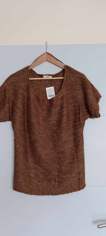 Pull marron manches courtes MIM Taille XL