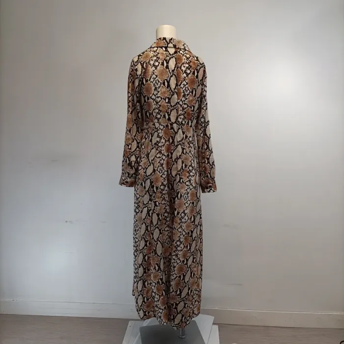 Robe longue imprimé python Belcci col chemise taille S tendance animalier - photo numéro 4