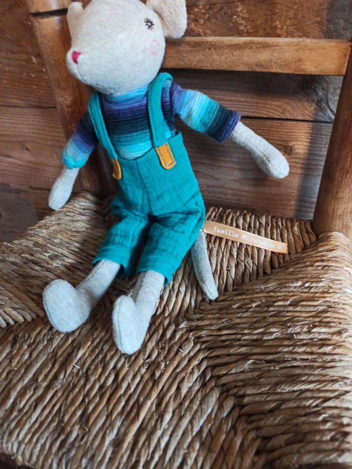 Peluche souris moulin roty famille mirabelle tbe - photo numéro 3