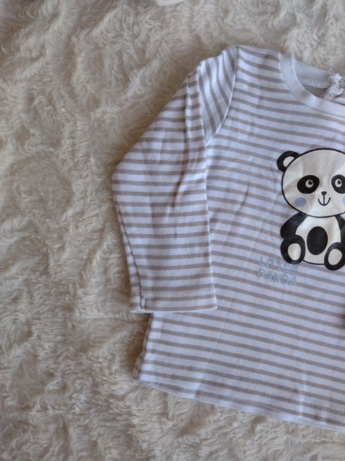 Ensemble (pantalon+boléro+tee shirt manche longue panda) Garçon 6 mois In Extenso - photo numéro 14