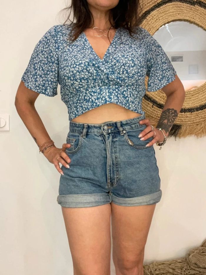 Crop top fleuri