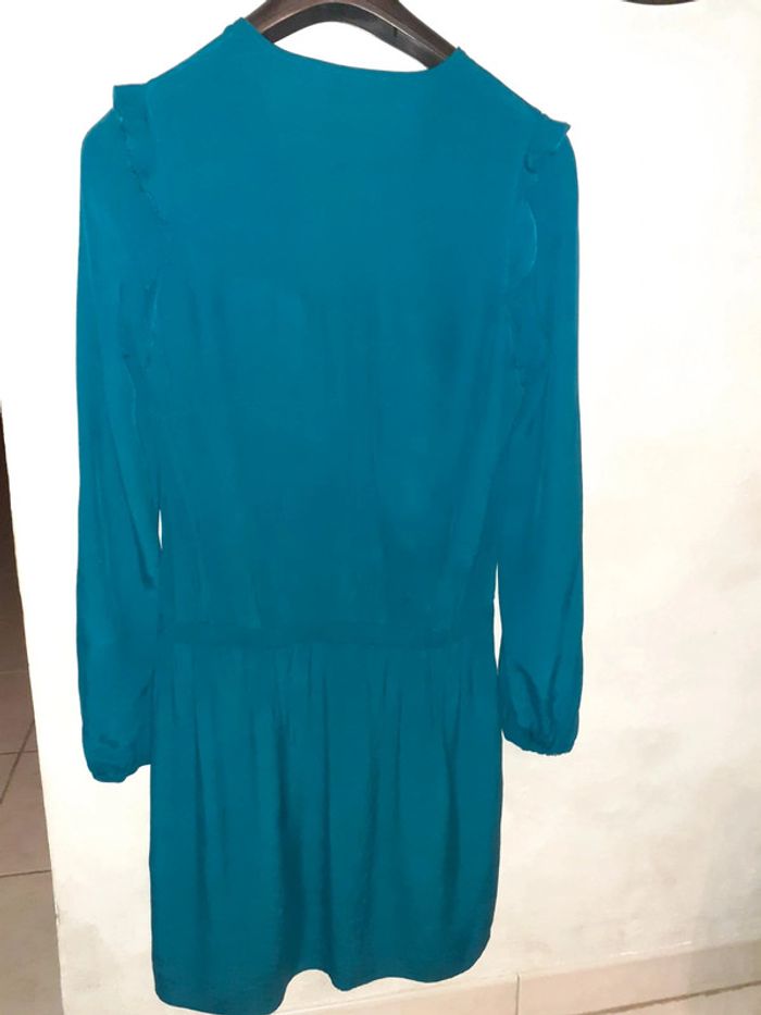 Jolie robe portefeuille bleu vert canard - photo numéro 2