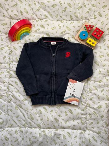 gilet zippé en laine marine 4 ans tape à l'oeil