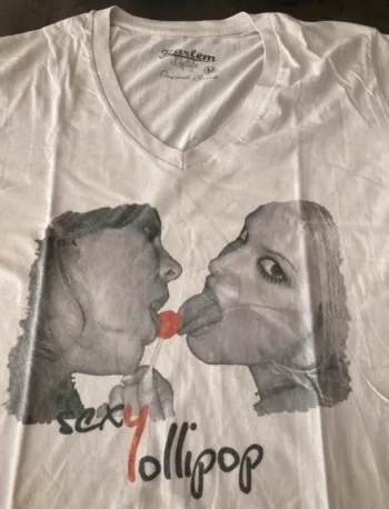 T-Shirt sexy provoc baiser - M