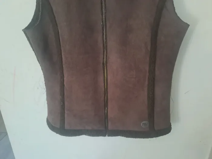 Veste effet Daim manches courtes marron Dorotennis Taille 42/44 - photo numéro 3