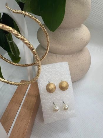 Lot 3 paires de boucles d'oreilles