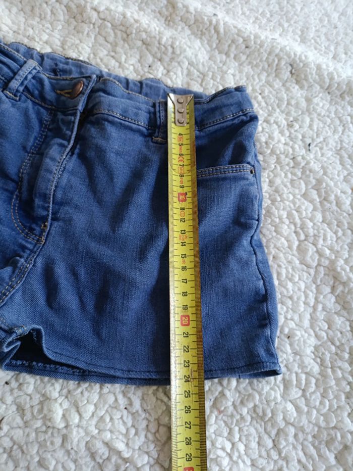 Short en jean souple bleu mignon marine bouton zip - photo numéro 4