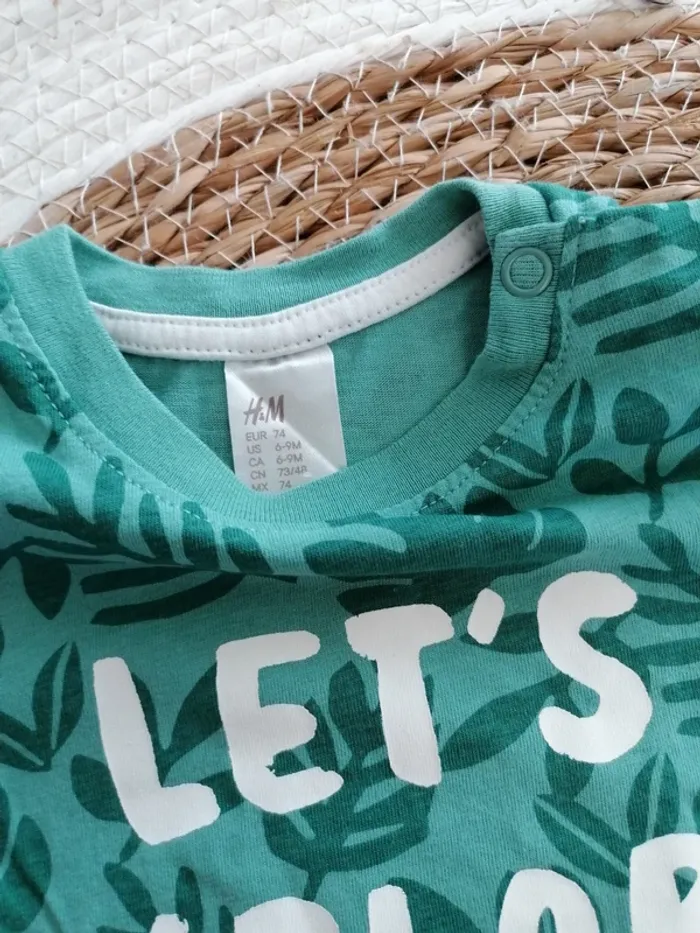 Lot de deux tee-shirts manches courtes - H&M - 6/9 mois - photo numéro 3