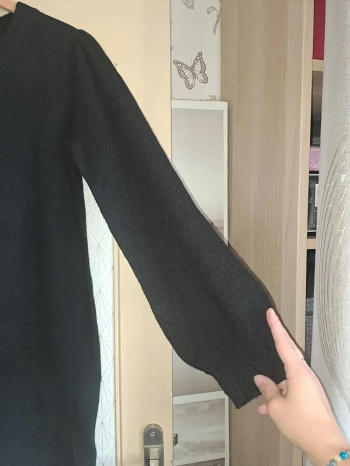 Robe pull noire jamais portée chaude douce Liz Devy M sans ceinture - photo numéro 5