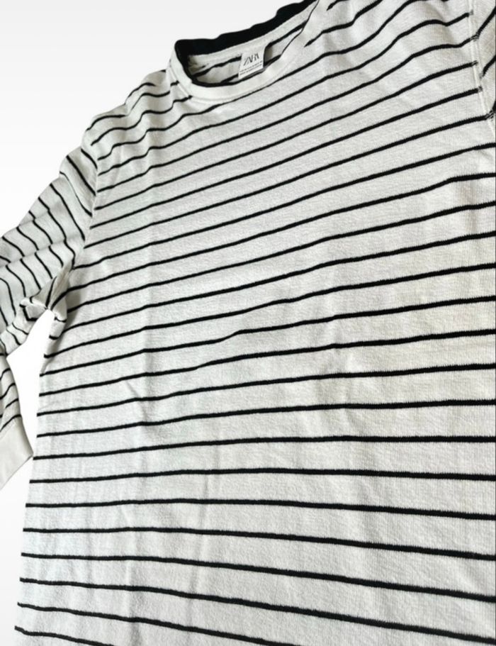 Sweat marinière rayé blanc et noir Zara - #001 - photo numéro 2