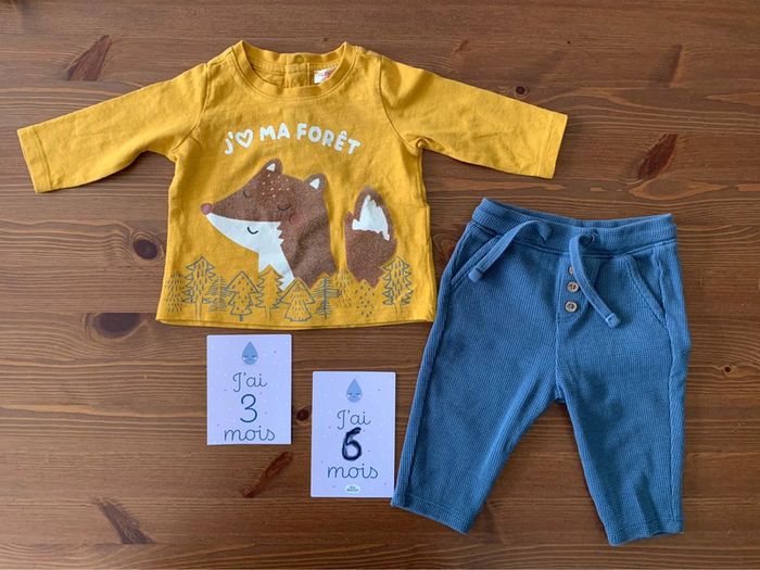 Ensemble pantalon + 2 t-shirt manches longues - photo numéro 2