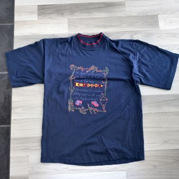 T-shirt homme imprimé bleu marine taille L