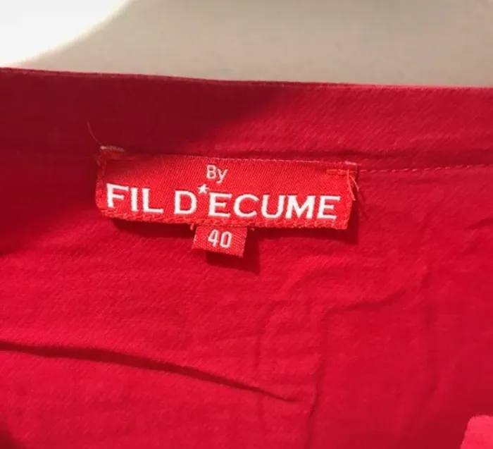 Robe tunique femme fil d’ecume rouge à manches courtes taille 40 - photo numéro 3