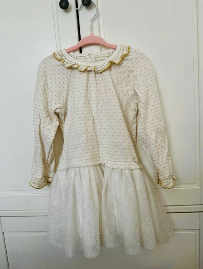 Robe Petit Bateau écru et doré