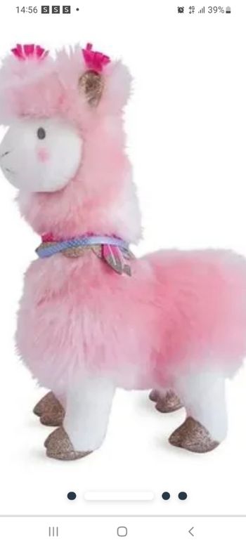Peluche lama rose doux