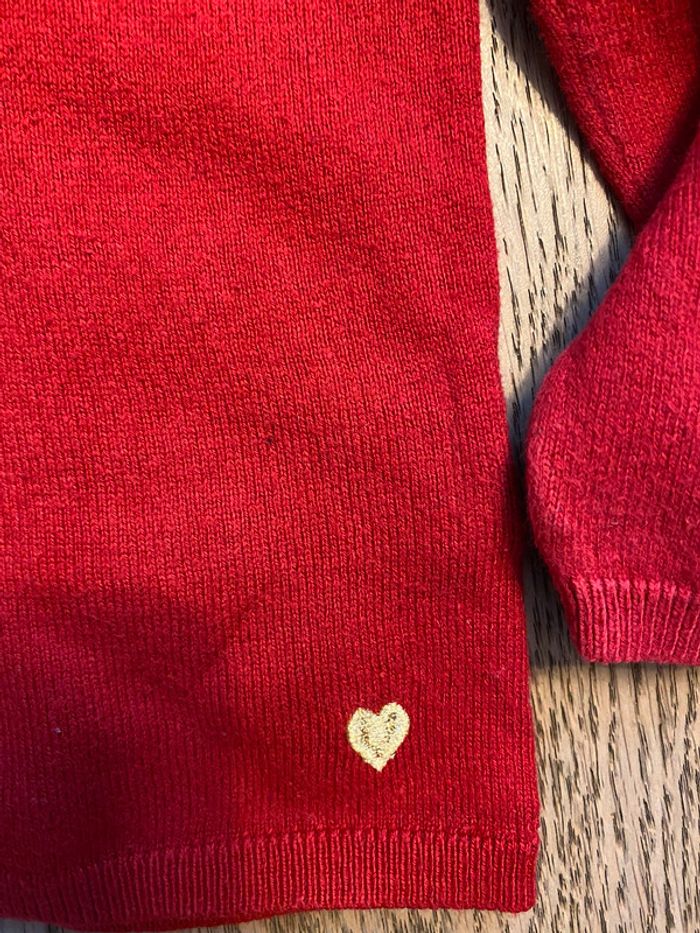 Gilet H&M rouge cœur doré 86cm 12-18 mois - photo numéro 2