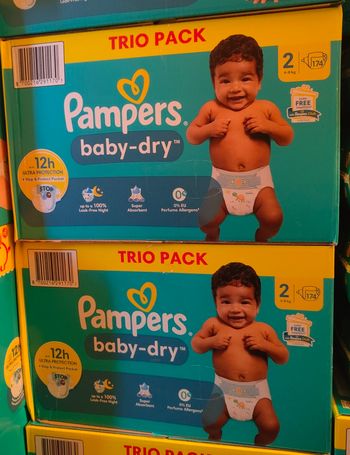 Lot de 348 couches Pampers Baby dry t2