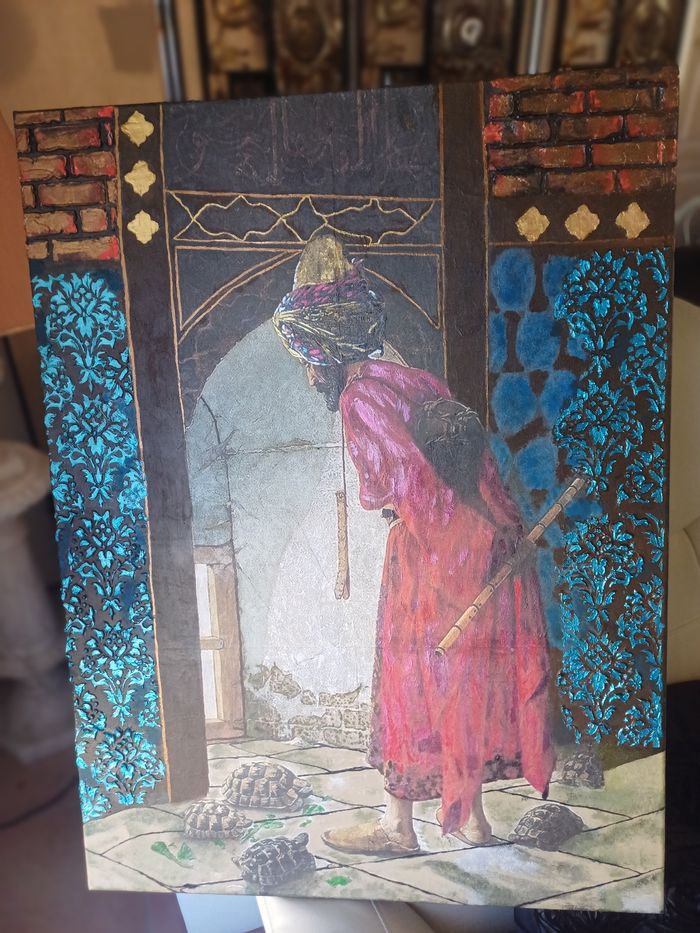 Tableau peint à la main.  80x60 cm