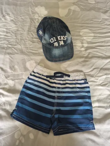 Short de bain et casquette
