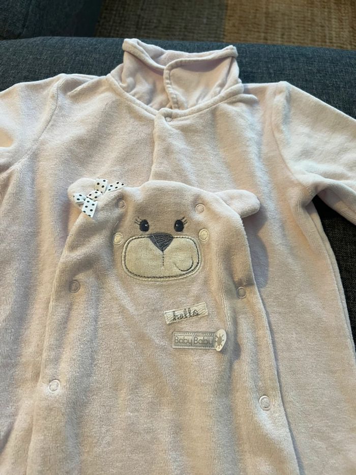 Pyjama bébé fille rose pale velours Mes Petits Cailloux 24mois 86cm - photo numéro 3