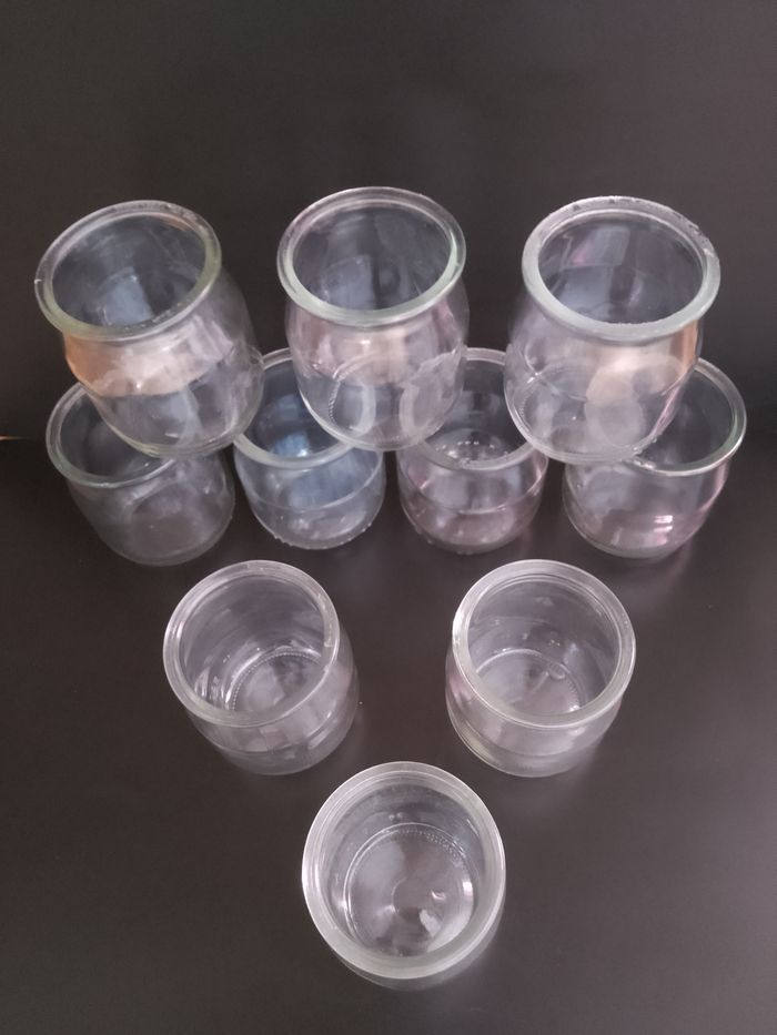 Lot de 10 pots en verre (yaourts) - photo numéro 2