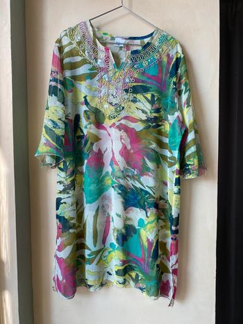 Robe voile brodé multicolore Yi Xiang XL